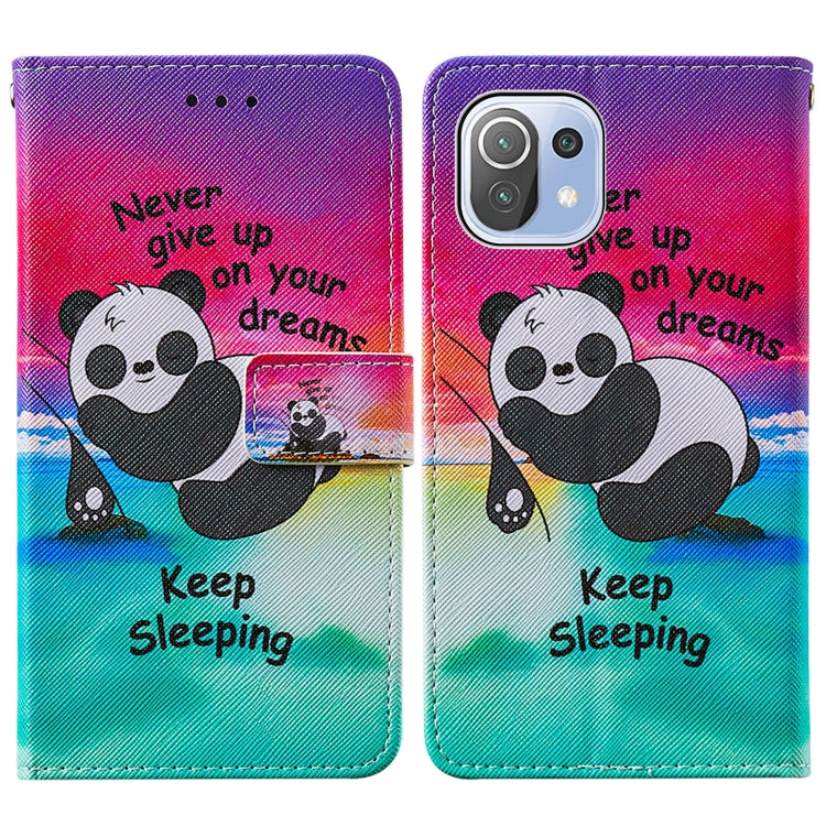 For Xiaomi Mi 11 Lite Cross Texture Painting Pattern Horizontal Flip Leather Case with Holder & Card Slots & Wallet & Lanyard