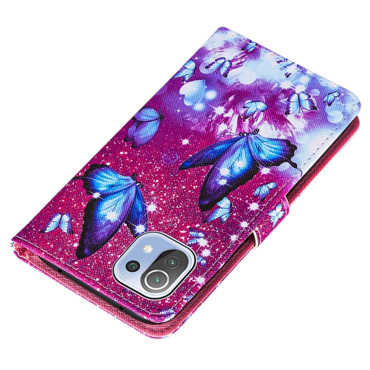 For Xiaomi Mi 11 Lite Cross Texture Painting Pattern Horizontal Flip Leather Case with Holder & Card Slots & Wallet & Lanyard