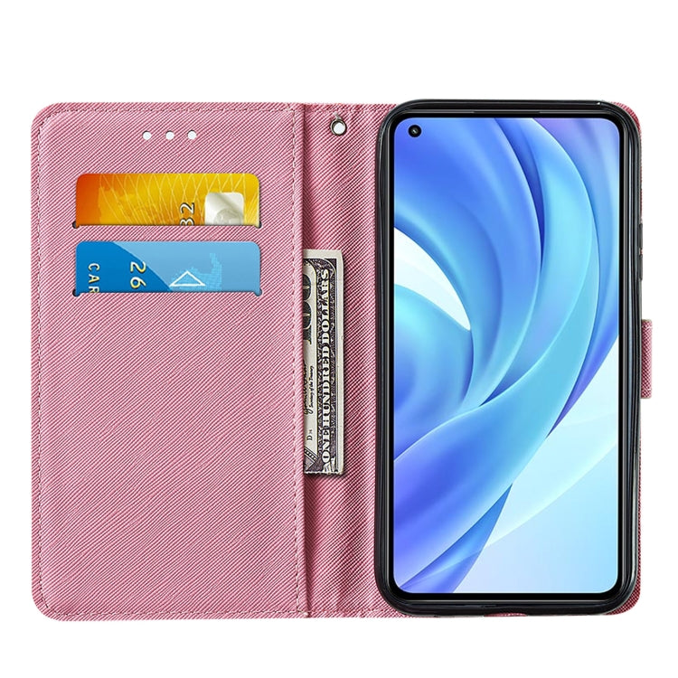 For Xiaomi Mi 11 Lite Cross Texture Painting Pattern Horizontal Flip Leather Case with Holder & Card Slots & Wallet & Lanyard