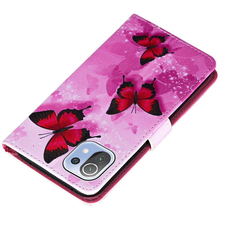 For Xiaomi Mi 11 Lite Cross Texture Painting Pattern Horizontal Flip Leather Case with Holder & Card Slots & Wallet & Lanyard