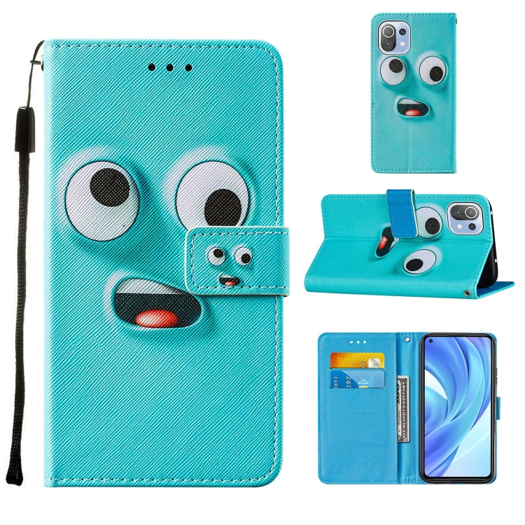 For Xiaomi Mi 11 Lite Cross Texture Painting Pattern Horizontal Flip Leather Case with Holder & Card Slots & Wallet & Lanyard