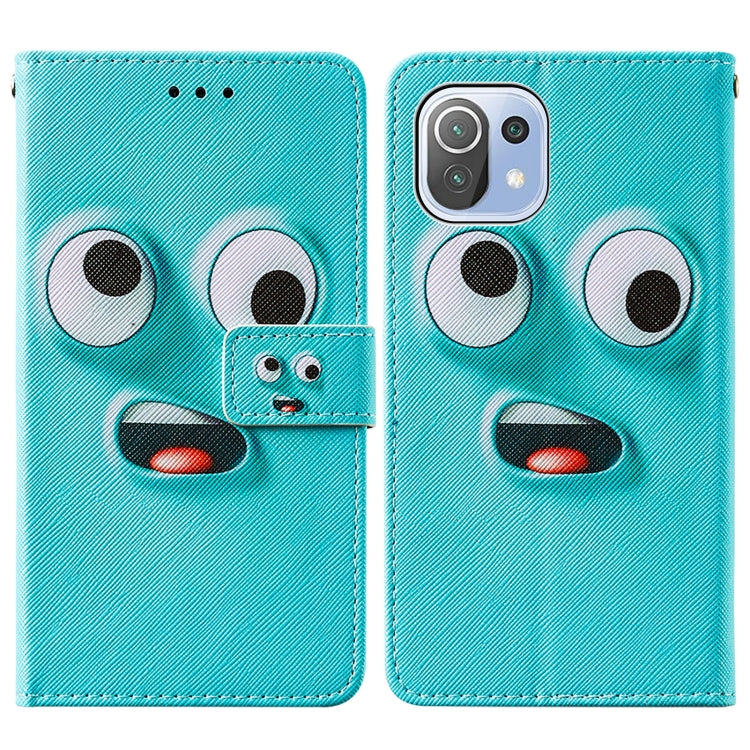 For Xiaomi Mi 11 Lite Cross Texture Painting Pattern Horizontal Flip Leather Case with Holder & Card Slots & Wallet & Lanyard