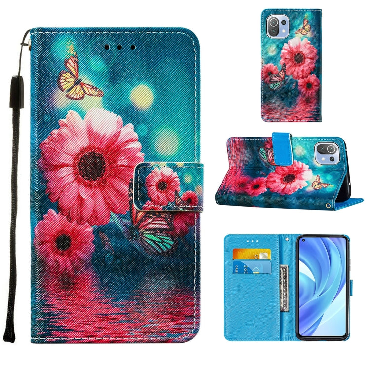 For Xiaomi Mi 11 Lite Cross Texture Painting Pattern Horizontal Flip Leather Case with Holder & Card Slots & Wallet & Lanyard