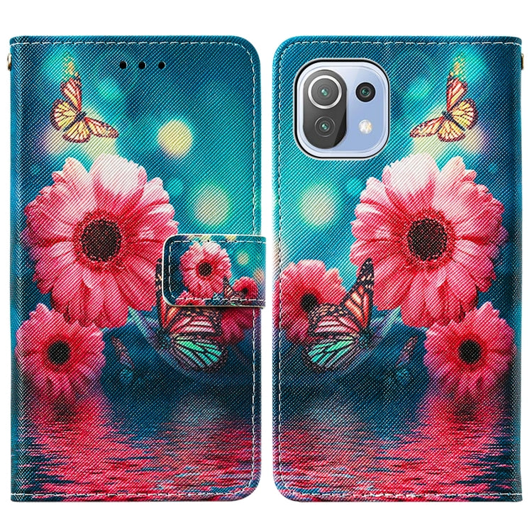 For Xiaomi Mi 11 Lite Cross Texture Painting Pattern Horizontal Flip Leather Case with Holder & Card Slots & Wallet & Lanyard