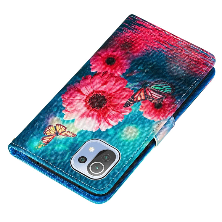 For Xiaomi Mi 11 Lite Cross Texture Painting Pattern Horizontal Flip Leather Case with Holder & Card Slots & Wallet & Lanyard