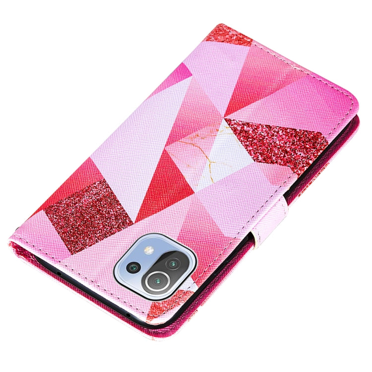 For Xiaomi Mi 11 Lite Cross Texture Painting Pattern Horizontal Flip Leather Case with Holder & Card Slots & Wallet & Lanyard