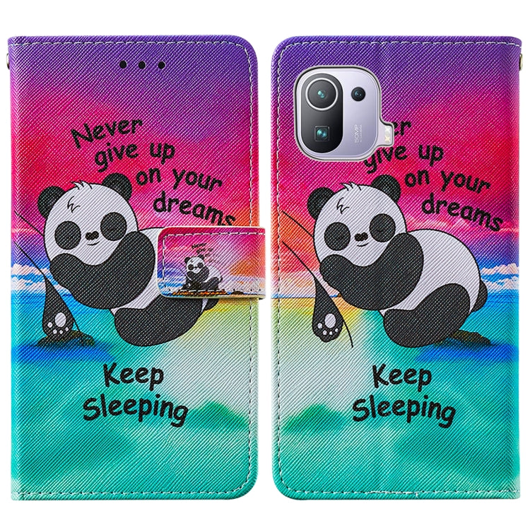 For Xiaomi Mi 11 Pro Cross Texture Painting Pattern Horizontal Flip Leather Case with Holder & Card Slots & Wallet & Lanyard