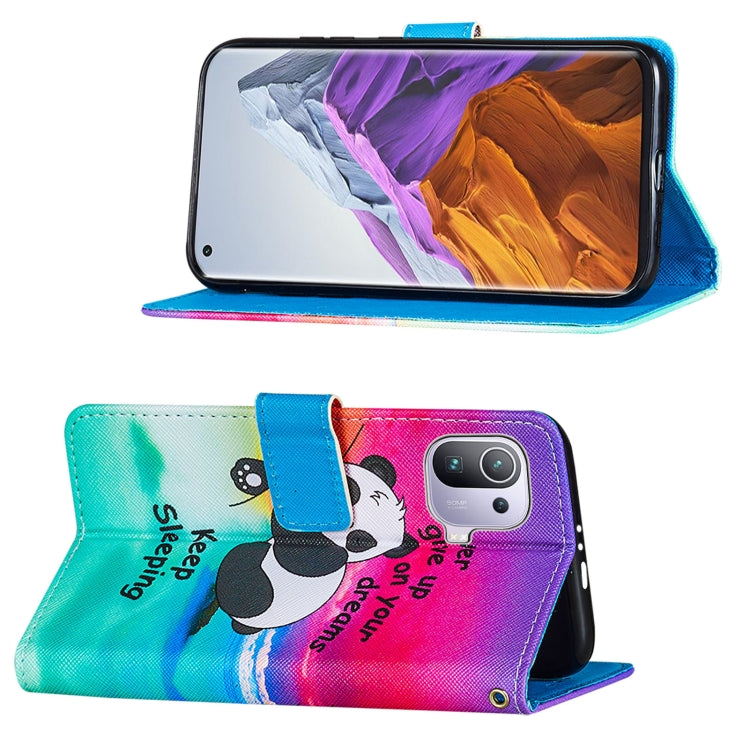 For Xiaomi Mi 11 Pro Cross Texture Painting Pattern Horizontal Flip Leather Case with Holder & Card Slots & Wallet & Lanyard