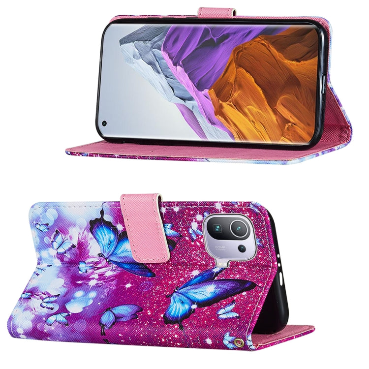 For Xiaomi Mi 11 Pro Cross Texture Painting Pattern Horizontal Flip Leather Case with Holder & Card Slots & Wallet & Lanyard