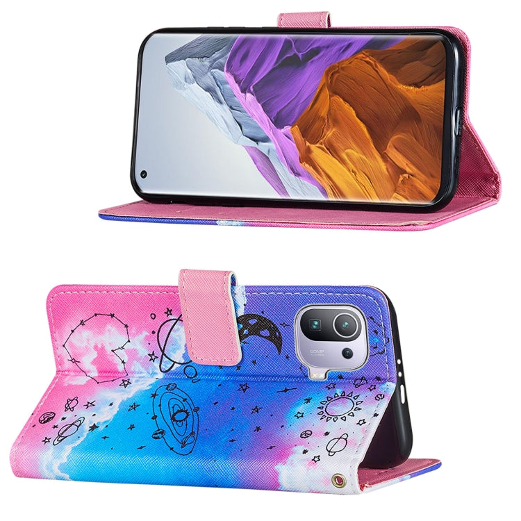 For Xiaomi Mi 11 Pro Cross Texture Painting Pattern Horizontal Flip Leather Case with Holder & Card Slots & Wallet & Lanyard