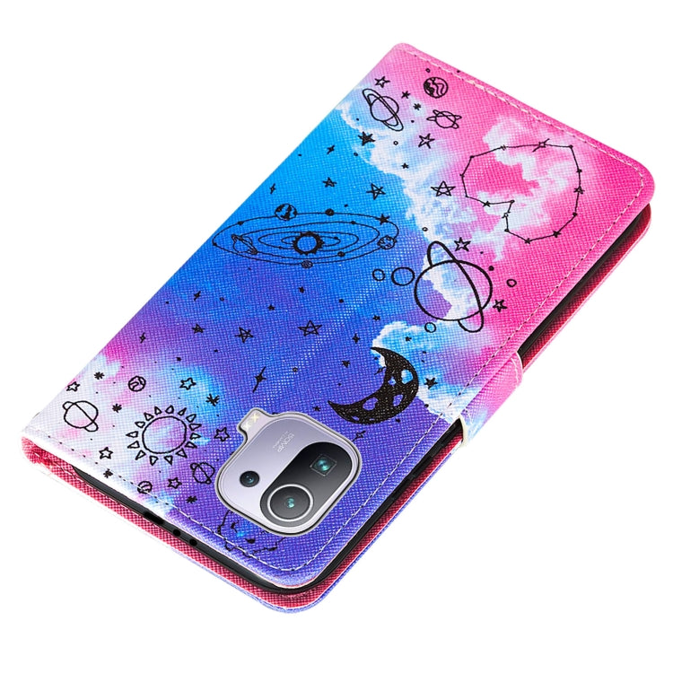 For Xiaomi Mi 11 Pro Cross Texture Painting Pattern Horizontal Flip Leather Case with Holder & Card Slots & Wallet & Lanyard