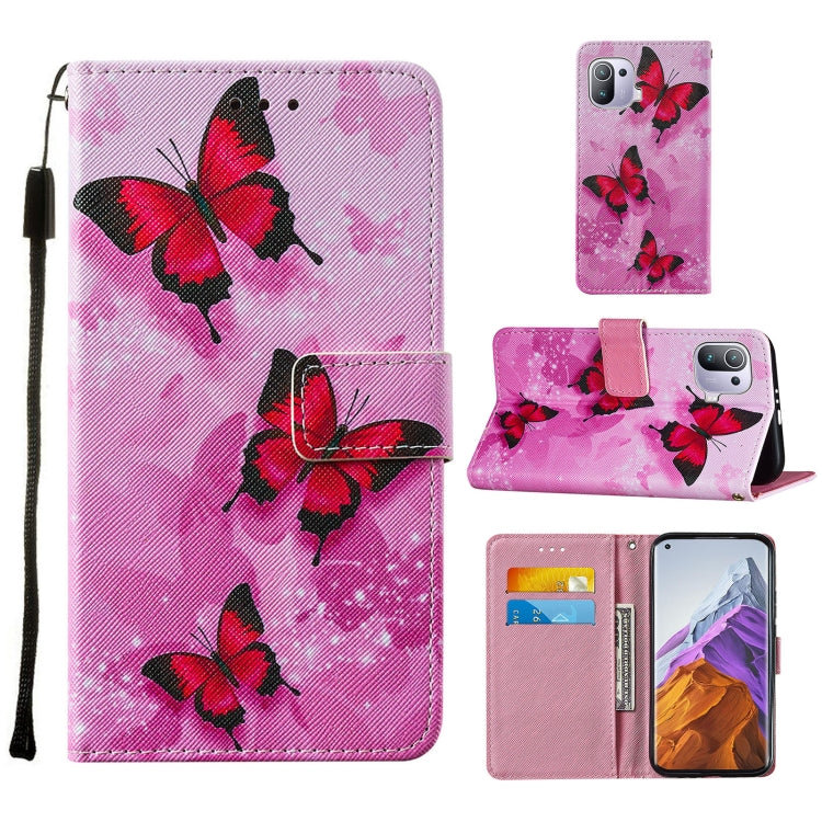 For Xiaomi Mi 11 Pro Cross Texture Painting Pattern Horizontal Flip Leather Case with Holder & Card Slots & Wallet & Lanyard