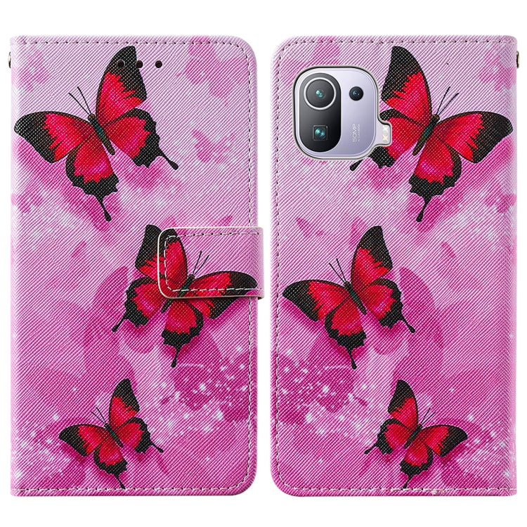 For Xiaomi Mi 11 Pro Cross Texture Painting Pattern Horizontal Flip Leather Case with Holder & Card Slots & Wallet & Lanyard