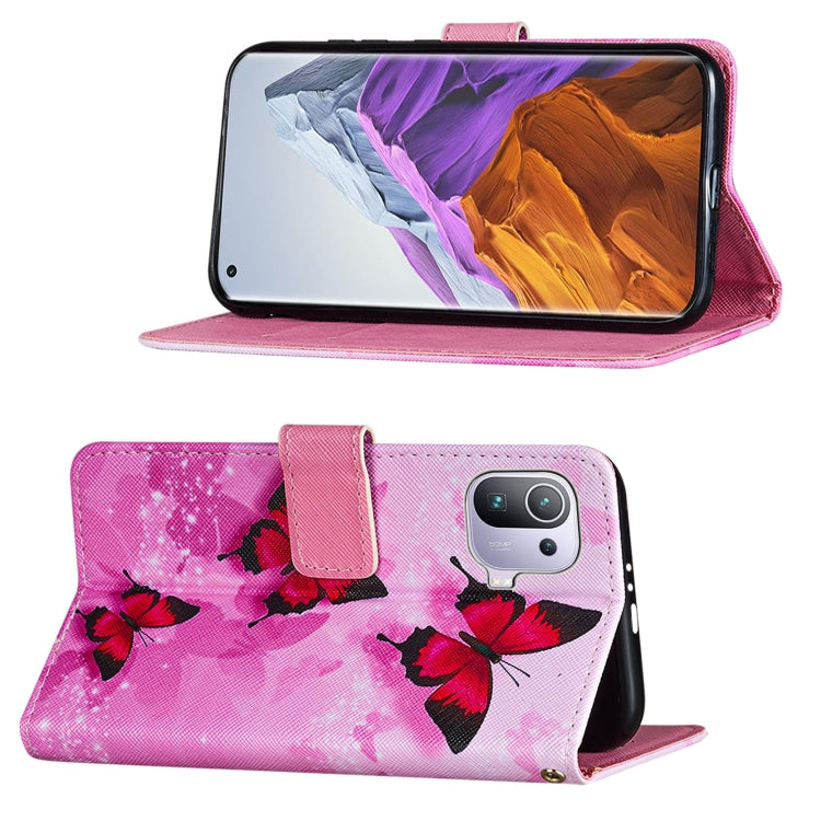 For Xiaomi Mi 11 Pro Cross Texture Painting Pattern Horizontal Flip Leather Case with Holder & Card Slots & Wallet & Lanyard