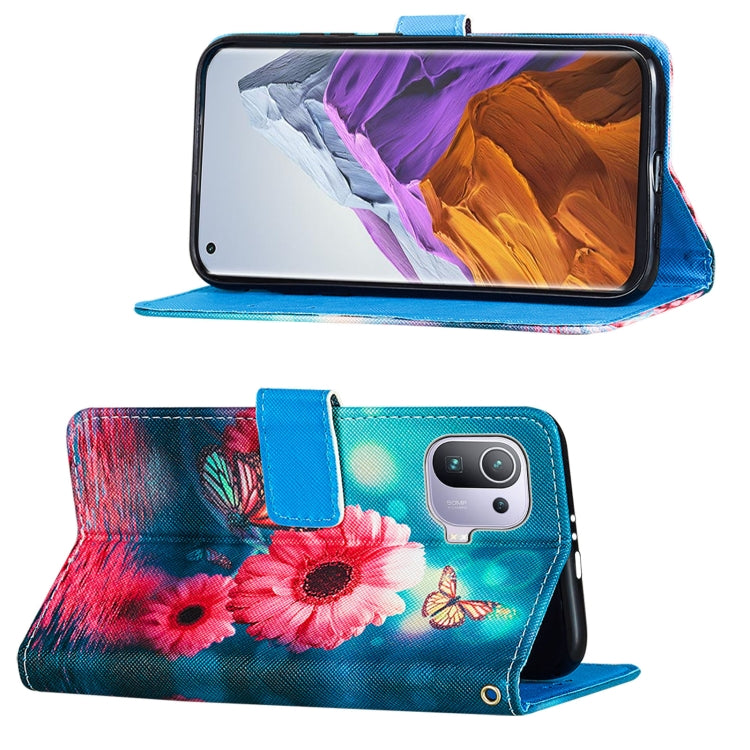 For Xiaomi Mi 11 Pro Cross Texture Painting Pattern Horizontal Flip Leather Case with Holder & Card Slots & Wallet & Lanyard