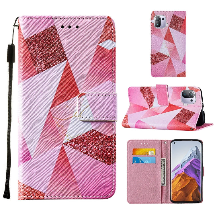 For Xiaomi Mi 11 Pro Cross Texture Painting Pattern Horizontal Flip Leather Case with Holder & Card Slots & Wallet & Lanyard