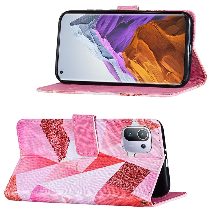 For Xiaomi Mi 11 Pro Cross Texture Painting Pattern Horizontal Flip Leather Case with Holder & Card Slots & Wallet & Lanyard