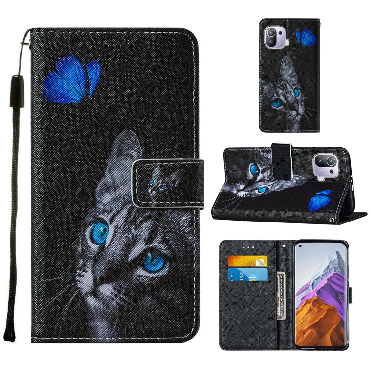 For Xiaomi Mi 11 Pro Cross Texture Painting Pattern Horizontal Flip Leather Case with Holder & Card Slots & Wallet & Lanyard