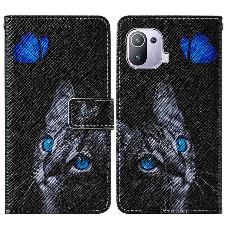 For Xiaomi Mi 11 Pro Cross Texture Painting Pattern Horizontal Flip Leather Case with Holder & Card Slots & Wallet & Lanyard