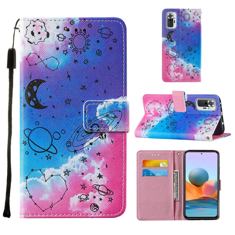 For Xiaomi Redmi Note 10 Pro / Note 10 Pro Max Cross Texture Painting Pattern Horizontal Flip Leather Case with Holder & Card Slots & Wallet & Lanyard