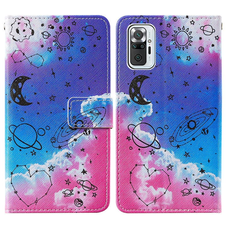 For Xiaomi Redmi Note 10 Pro / Note 10 Pro Max Cross Texture Painting Pattern Horizontal Flip Leather Case with Holder & Card Slots & Wallet & Lanyard