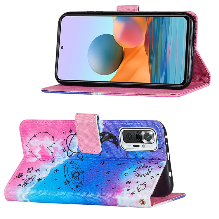 For Xiaomi Redmi Note 10 Pro / Note 10 Pro Max Cross Texture Painting Pattern Horizontal Flip Leather Case with Holder & Card Slots & Wallet & Lanyard