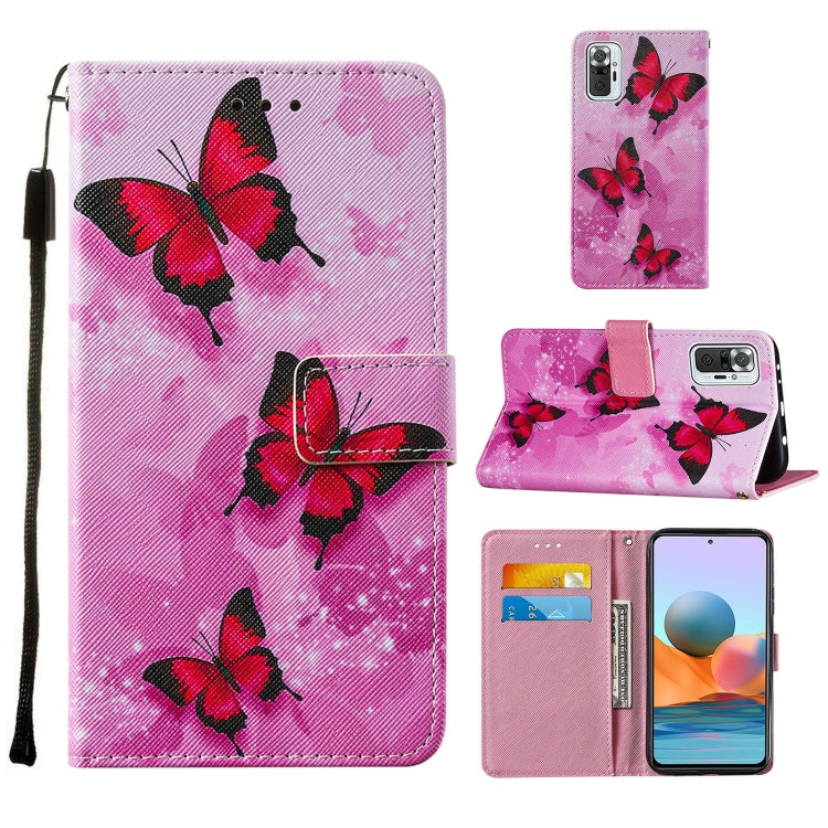 For Xiaomi Redmi Note 10 Pro / Note 10 Pro Max Cross Texture Painting Pattern Horizontal Flip Leather Case with Holder & Card Slots & Wallet & Lanyard