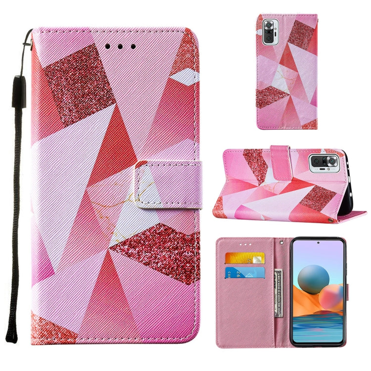 For Xiaomi Redmi Note 10 Pro / Note 10 Pro Max Cross Texture Painting Pattern Horizontal Flip Leather Case with Holder & Card Slots & Wallet & Lanyard