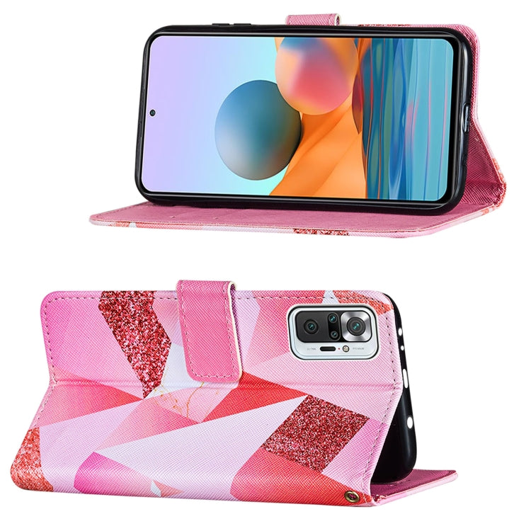 For Xiaomi Redmi Note 10 Pro / Note 10 Pro Max Cross Texture Painting Pattern Horizontal Flip Leather Case with Holder & Card Slots & Wallet & Lanyard