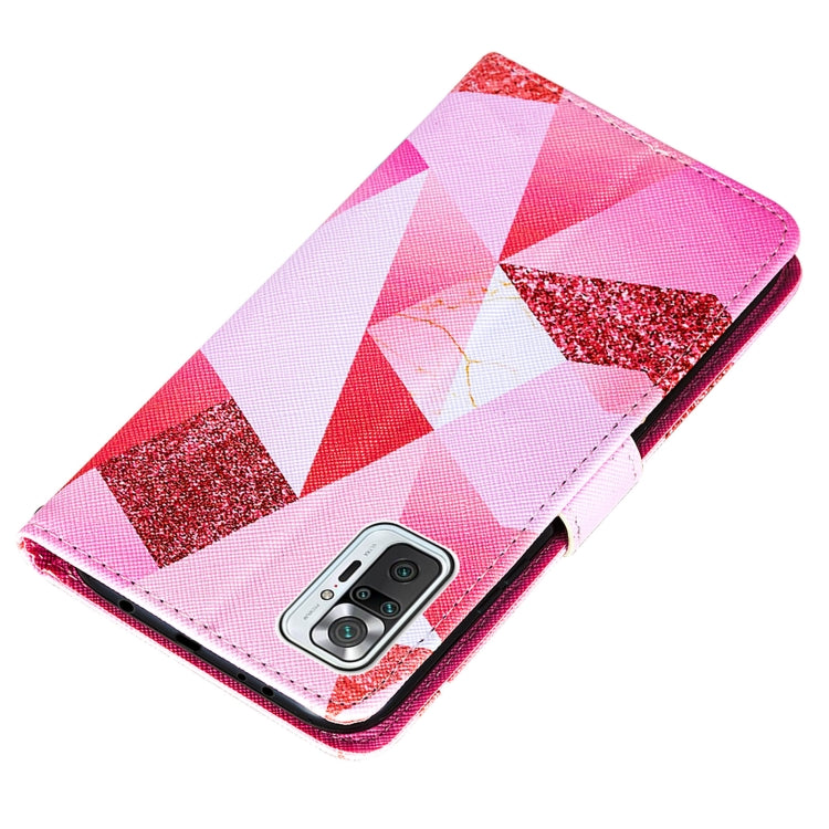 For Xiaomi Redmi Note 10 Pro / Note 10 Pro Max Cross Texture Painting Pattern Horizontal Flip Leather Case with Holder & Card Slots & Wallet & Lanyard