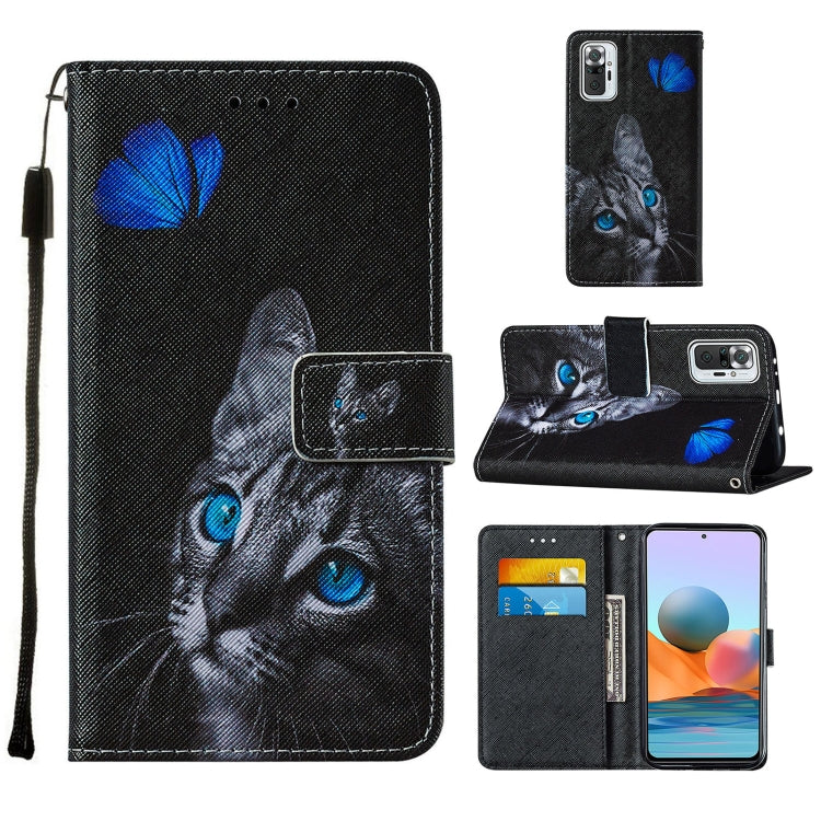 For Xiaomi Redmi Note 10 Pro / Note 10 Pro Max Cross Texture Painting Pattern Horizontal Flip Leather Case with Holder & Card Slots & Wallet & Lanyard