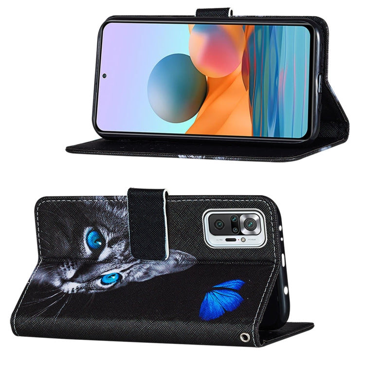 For Xiaomi Redmi Note 10 Pro / Note 10 Pro Max Cross Texture Painting Pattern Horizontal Flip Leather Case with Holder & Card Slots & Wallet & Lanyard