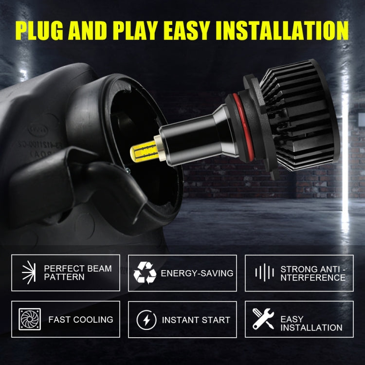 V8 9005 2 PCS DC10-32V / 30W / 6000K / 3800LM IP65 Waterproof Car LED Headlight