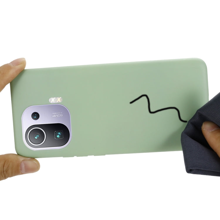 For Xiaomi Mi 11 Pro Solid Color Liquid Silicone Dropproof Full Coverage Protective Case