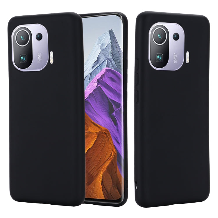 For Xiaomi Mi 11 Pro Solid Color Liquid Silicone Dropproof Full Coverage Protective Case