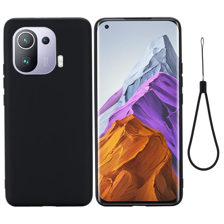 For Xiaomi Mi 11 Pro Solid Color Liquid Silicone Dropproof Full Coverage Protective Case