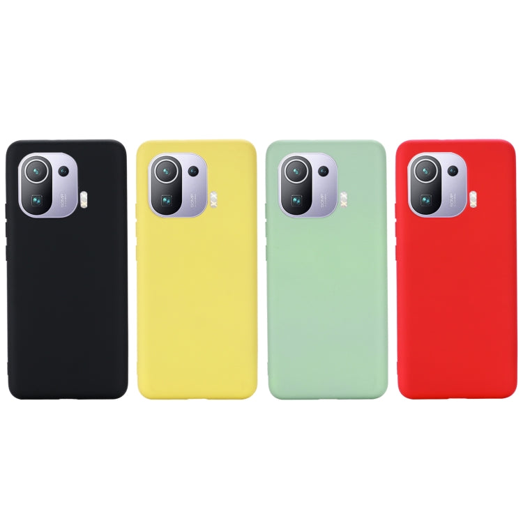 For Xiaomi Mi 11 Pro Solid Color Liquid Silicone Dropproof Full Coverage Protective Case