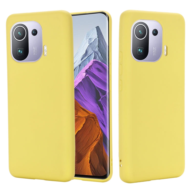 For Xiaomi Mi 11 Pro Solid Color Liquid Silicone Dropproof Full Coverage Protective Case