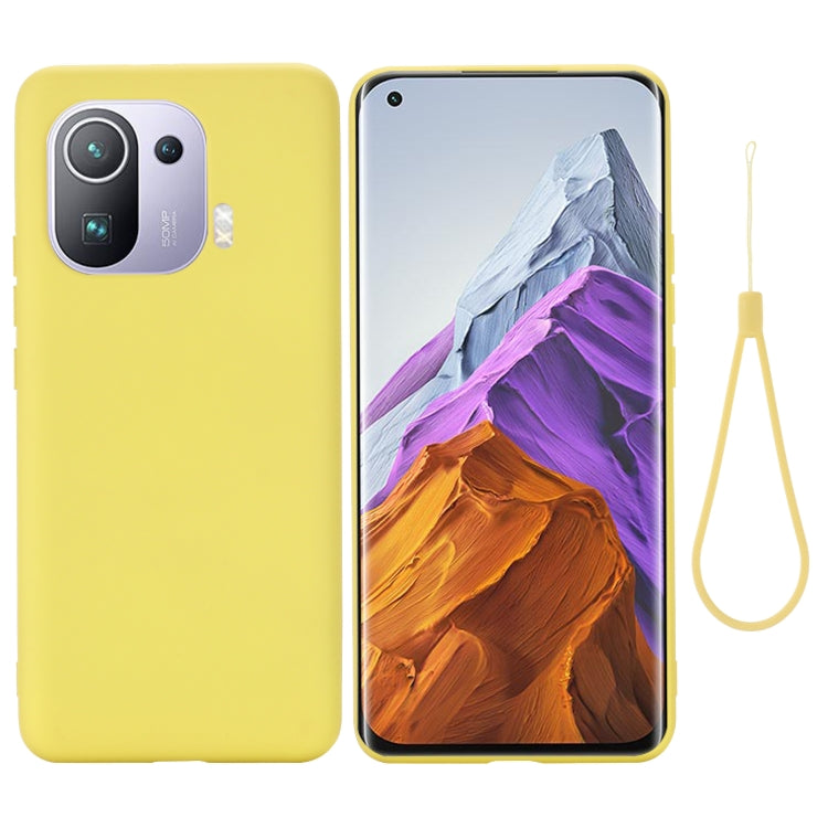 For Xiaomi Mi 11 Pro Solid Color Liquid Silicone Dropproof Full Coverage Protective Case