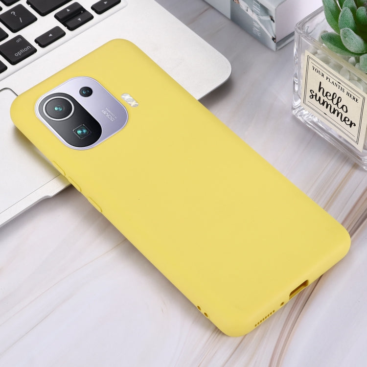 For Xiaomi Mi 11 Pro Solid Color Liquid Silicone Dropproof Full Coverage Protective Case