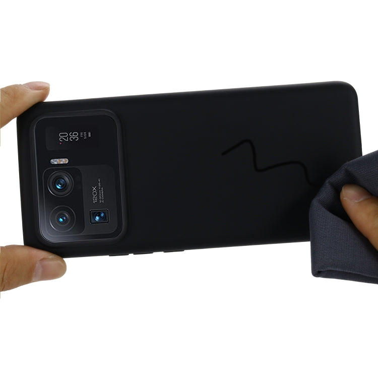 For Xiaomi Mi 11 Ultra Solid Color Liquid Silicone Dropproof Full Coverage Protective Case