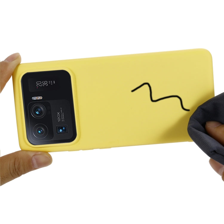 For Xiaomi Mi 11 Ultra Solid Color Liquid Silicone Dropproof Full Coverage Protective Case