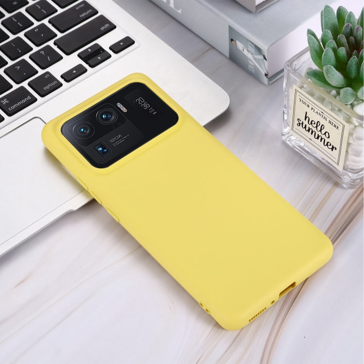 For Xiaomi Mi 11 Ultra Solid Color Liquid Silicone Dropproof Full Coverage Protective Case