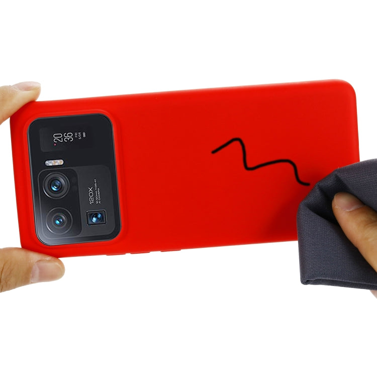 For Xiaomi Mi 11 Ultra Solid Color Liquid Silicone Dropproof Full Coverage Protective Case