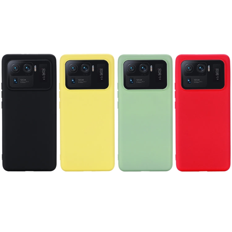 For Xiaomi Mi 11 Ultra Solid Color Liquid Silicone Dropproof Full Coverage Protective Case