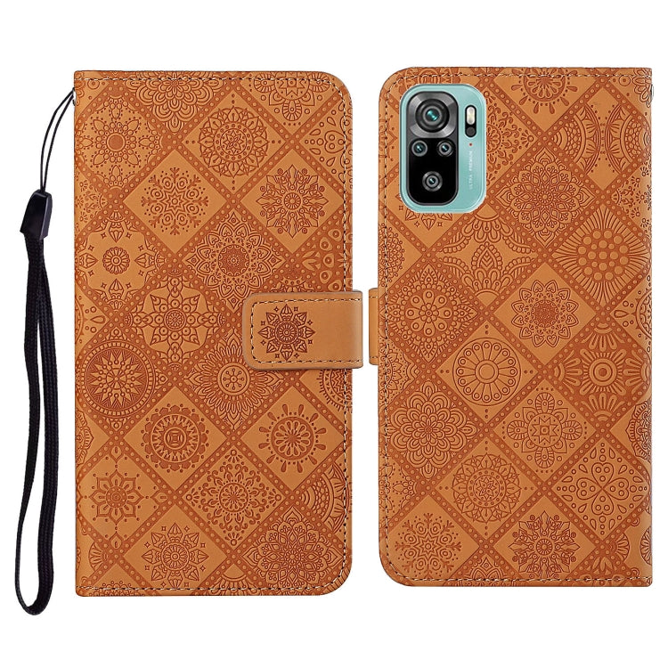 For Xiaomi Redmi Note 10 4G Ethnic Style Embossed Pattern Horizontal Flip Leather Case with Holder & Card Slots & Wallet & Lanyard