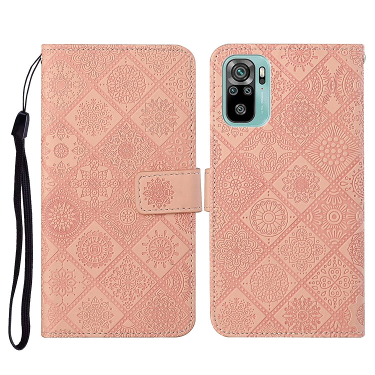 For Xiaomi Redmi Note 10 4G Ethnic Style Embossed Pattern Horizontal Flip Leather Case with Holder & Card Slots & Wallet & Lanyard
