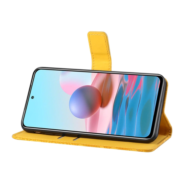 For Xiaomi Redmi Note 10 4G Ethnic Style Embossed Pattern Horizontal Flip Leather Case with Holder & Card Slots & Wallet & Lanyard