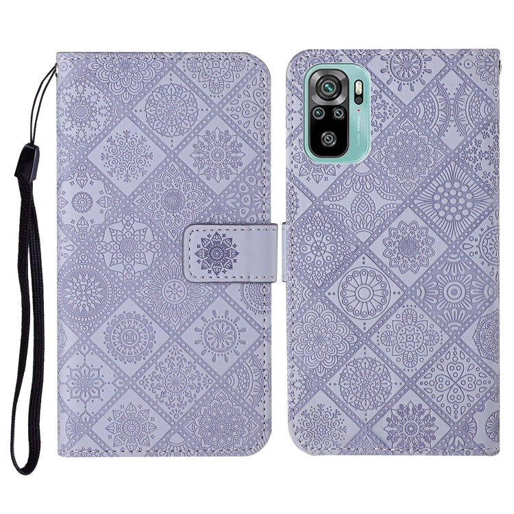 For Xiaomi Redmi Note 10 4G Ethnic Style Embossed Pattern Horizontal Flip Leather Case with Holder & Card Slots & Wallet & Lanyard