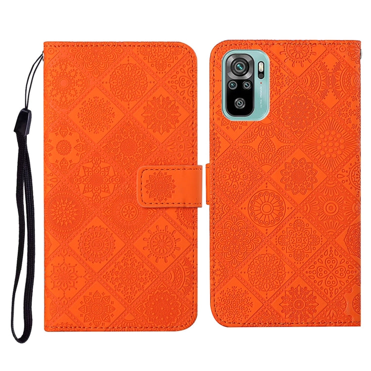 For Xiaomi Redmi Note 10 4G Ethnic Style Embossed Pattern Horizontal Flip Leather Case with Holder & Card Slots & Wallet & Lanyard